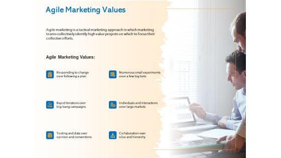 Agile Marketing Approach Agile Marketing Values Ppt Summary Structure PDF