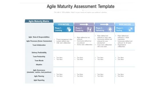 Agile Maturity Assessment Template Ppt PowerPoint Presentation Inspiration Templates