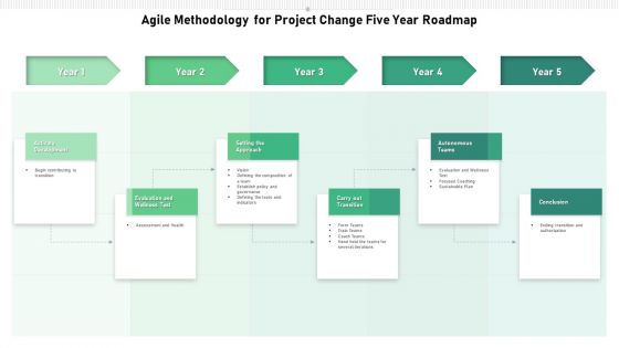 Agile Methodology For Project Change Five Year Roadmap Elements