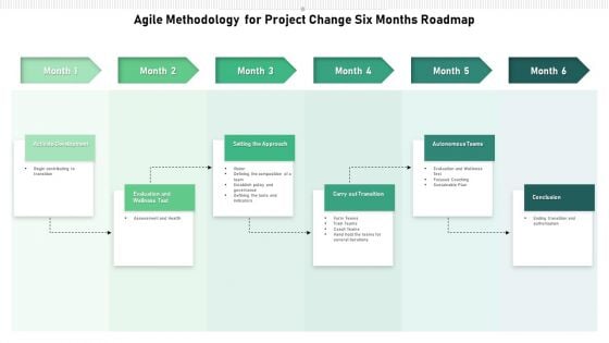 Agile Methodology For Project Change Six Months Roadmap Guidelines