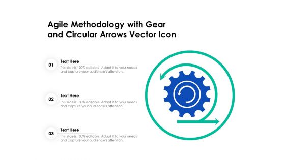 Agile Methodology With Gear And Circular Arrows Vector Icon Ppt PowerPoint Presentation Gallery Microsoft PDF