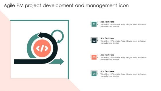 Agile PM Project Development And Management Icon Information PDF