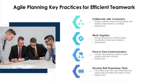 Agile Planning Key Practices For Efficient Teamwork Ppt PowerPoint Presentation Professional Diagrams PDF