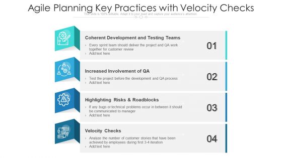 Agile Planning Key Practices With Velocity Checks Ppt PowerPoint Presentation Outline Picture PDF Agile Planning Key Practices With Velocity Checks Ppt PowerPoint Presentation Outline Picture PDF