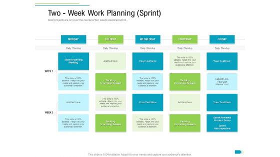 Agile Process Implementation For Marketing Program Two Week Work Planning Sprint Mockup PDF
