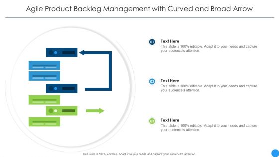 Agile Product Backlog Management With Curved And Broad Arrow Ideas PDF