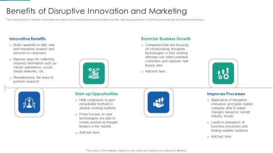 Agile Product Life Process Management Benefits Of Disruptive Innovation And Marketing Diagrams PDF