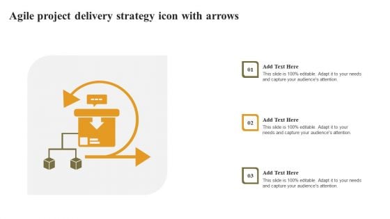 Agile Project Delivery Strategy Icon With Arrows Microsoft PDF