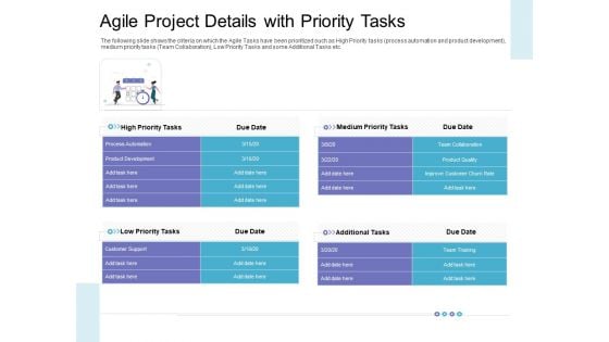 Agile Project Details With Priority Tasks Portrait PDF