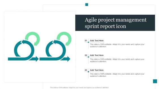 Agile Project Management Sprint Report Icon Brochure PDF