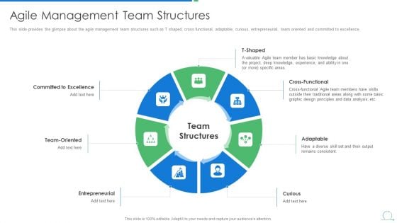 Agile Project Management Strategy Agile Management Team Structures Infographics PDF