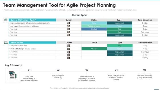 Agile Project Team Delegation IT Team Management Tool For Agile Project Planning Sample PDF