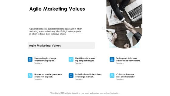 Agile Scrum Marketing Agile Marketing Values Ppt Outline Format Ideas PDF