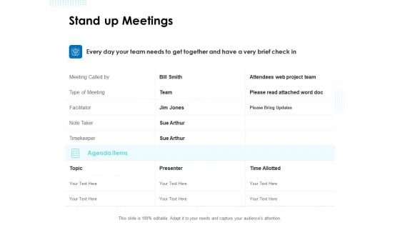 Stand up meetings PowerPoint templates Slides and Graphics