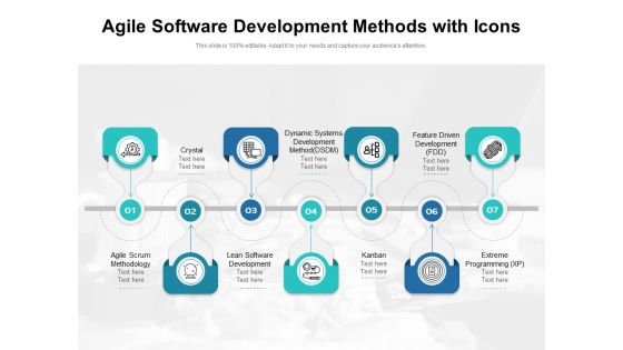 Agile Software Development Methods With Icons Ppt PowerPoint Presentation Styles Maker PDF