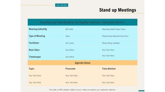 Agile Sprint Marketing Stand Up Meetings Ppt Pictures Show PDF