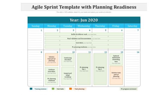 Agile Sprint Template With Planning Readiness Ppt PowerPoint Presentation Icon Example Introduction PDF