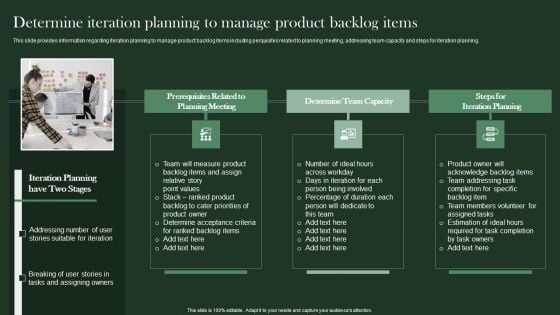 Agile Supported Software Advancement Playbook Determine Iteration Planning To Manage Clipart PDF