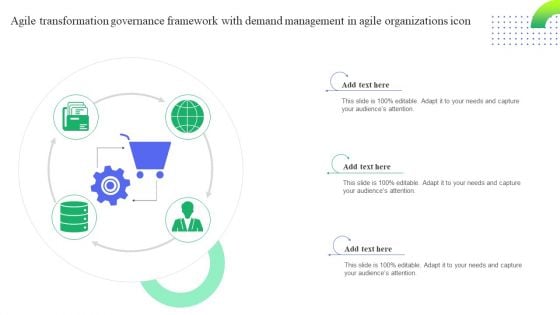 Agile Transformation Governance Framework With Demand Management In Agile Organizations Icon Slides PDF