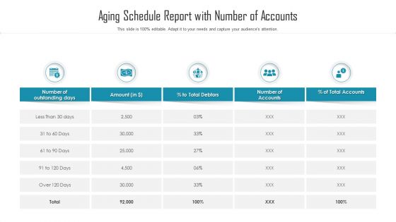 Aging Schedule Report With Number Of Accounts Ppt Ideas Structure PDF