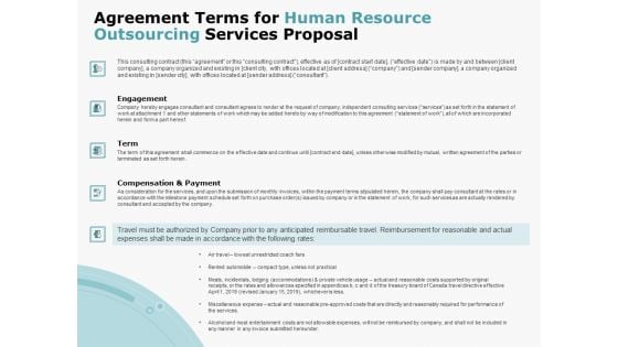 Agreement Terms For Human Resource Outsourcing Services Proposal Microsoft PDF