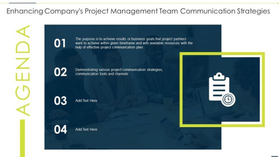 Agrenda Enhancing Companys Project Management Team Communication Strategies Template PDF Agrenda Enhancing Companys Project Management Team Communication Strategies Template PDF