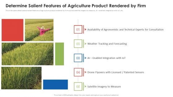 Agribusiness Startup Determine Salient Features Of Agriculture Product Rendered Portrait PDF