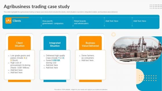 Agribusiness Trading Case Study Export Trade Business Profile Elements PDF Agribusiness Trading Case Study Export Trade Business Profile Elements PDF