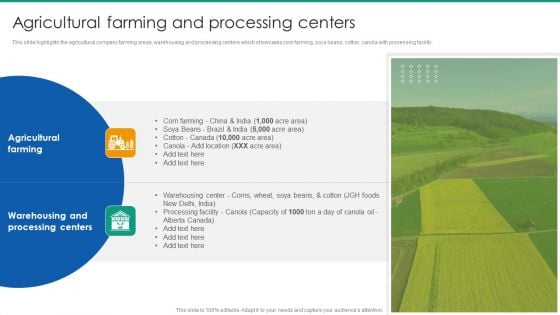 Agricultural Business Company Profile Agricultural Farming And Processing Centers Download PDF