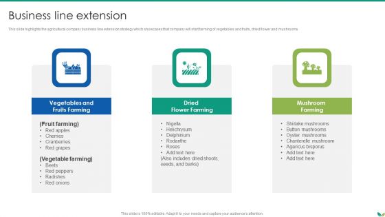 Agricultural Business Company Profile Business Line Extension Portrait PDF