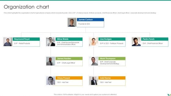 Agricultural Business Company Profile Organization Chart Icons PDF