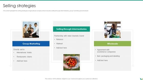 Agricultural Business Company Profile Selling Strategies Pictures PDF