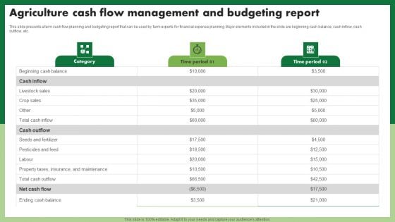Agriculture Cash Flow Management And Budgeting Report Demonstration PDF Agriculture Cash Flow Management And Budgeting Report Demonstration PDF