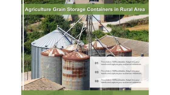 Agriculture Grain Storage Containers In Rural Area Ppt PowerPoint Presentation Gallery Graphics Tutorials PDF