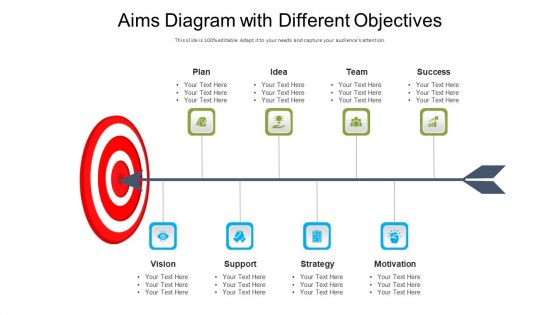 Aims Diagram With Different Objectives Ppt PowerPoint Presentation File Portfolio PDF