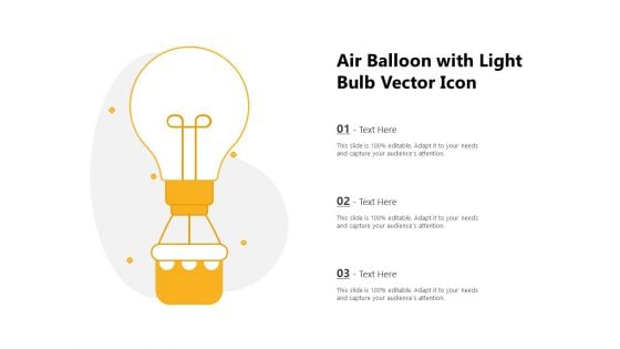 Air Balloon With Light Bulb Vector Icon Ppt PowerPoint Presentation Slides Graphics Download PDF