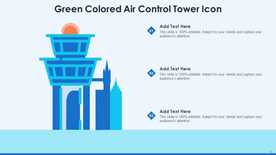 Air Control Tower Icon Ppt PowerPoint Presentation Complete Deck With Slides