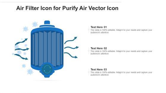 Air Filter Icon For Purify Air Vector Icon Ppt Icon Clipart Images PDF