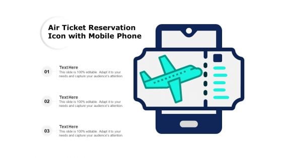 Air Ticket Reservation Icon With Mobile Phone Ppt PowerPoint Presentation Icon Examples PDF