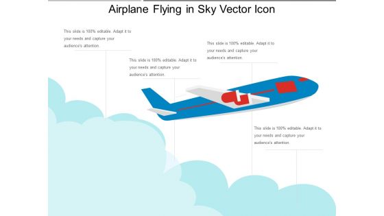 Airplane Flying In Sky Vector Icon Ppt PowerPoint Presentation Gallery Icon PDF