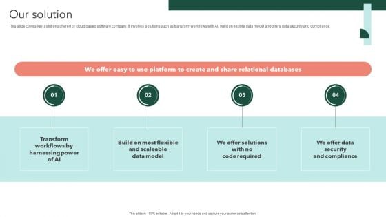 Airtable Capital Funding Pitch Deck Our Solution Microsoft PDF