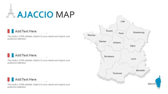 Ajaccio Map PowerPoint Presentation PPT Template PDF