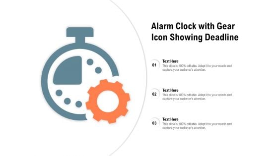 Alarm Clock With Gear Icon Showing Deadline Ppt PowerPoint Presentation Infographics Demonstration