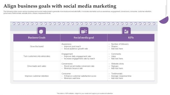 Align Business Goals With Social Media Marketing Ppt Inspiration Outline PDF Align Business Goals With Social Media Marketing Ppt Inspiration Outline PDF