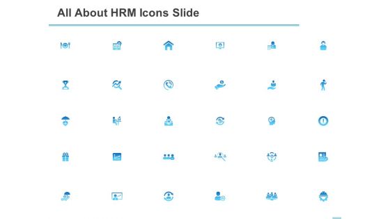 All About HRM Icons Slide Ppt Layouts Inspiration PDF