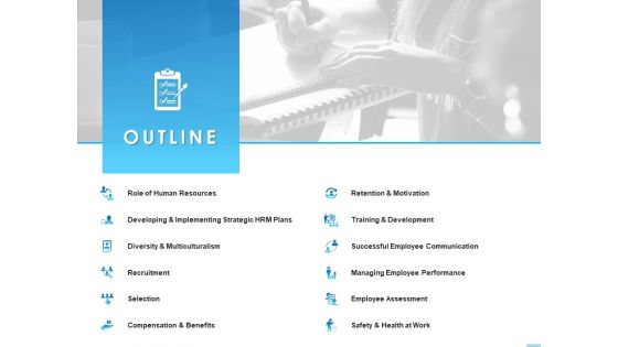 All About HRM Outline Ppt Inspiration File Formats PDF