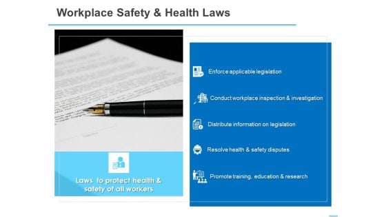 All About HRM Workplace Safety And Health Laws Ppt Infographic Template Design Templates PDF