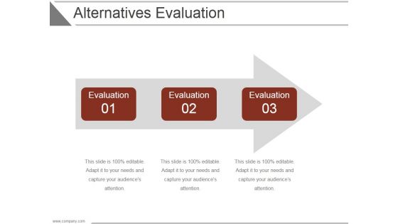 Alternatives Evaluation Ppt PowerPoint Presentation Background Image