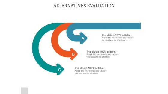 Alternatives Evaluation Ppt PowerPoint Presentation Example File