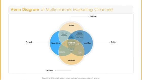 Amalgamation Marketing Pitch Deck Venn Diagram Of Multichannel Marketing Channels Formats PDF